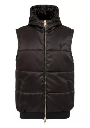 Giuseppe Zanotti logo-embroidered padded vest - Black