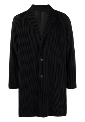 Issey Miyake Men fully-pleated plissé long coat - Black