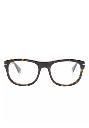 Montblanc tortoiseshell-effect round-frame glasses - Brown