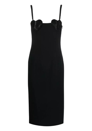Blumarine heart-appliqué pencil midi dress - Black