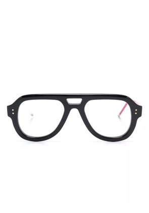 Thom Browne Eyewear navigator-frame glasses - Black