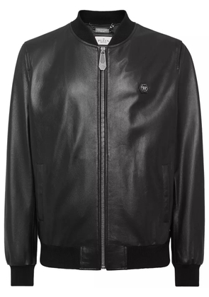 Philipp Plein Skull-motif leather jacket - Black