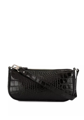 BY FAR Rachel croc-effect shoulder bag - Black