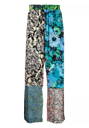 Marine Serre scarves-print silk trousers - Green