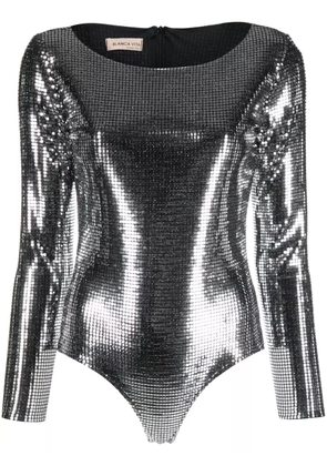Blanca Vita Bromelia sequin bodysuit - Silver