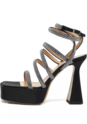MACH & MACH 120mm crystal-embellished sandals - Black