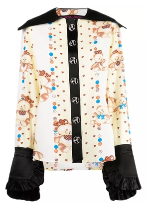 Chopova Lowena spread-collar graphic-print shirt - Yellow