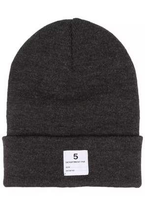 Department 5 logo-patch knitted beanie - Grey