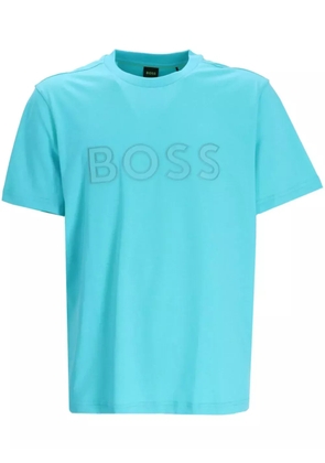 BOSS logo-print cotton T-shirt - Blue