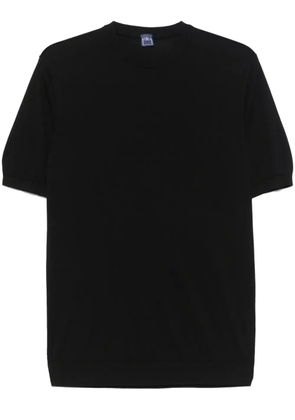 Fedeli fine-knit T-shirt - Black