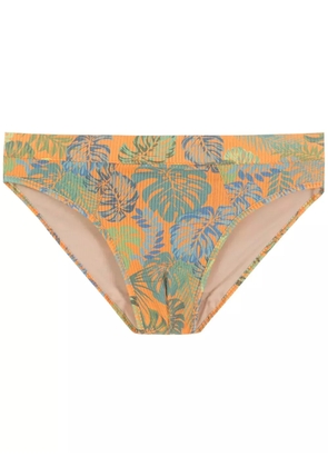 Amir Slama leaf print swim briefs - Orange