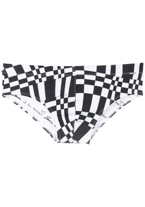 Amir Slama geometric-print swim trunks - Black
