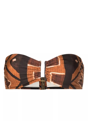 Lenny Niemeyer Rita geometric-print bandeau bikini top - Brown