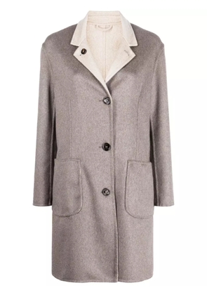 Kired single-breasted reversible cashmere coat - Neutrals