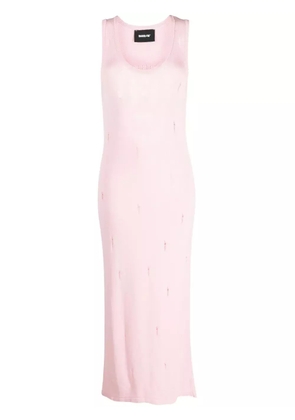 BARROW distressed knitted maxi dress - Pink
