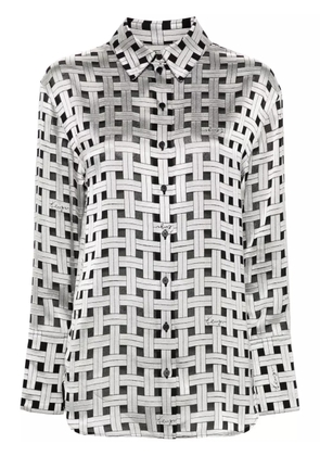 Kenzo weave-print satin shirt - Black