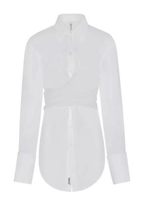 Jean Paul Gaultier draped zip-back shirt dress - White