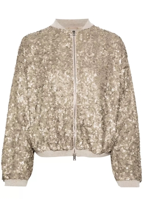 Herno sequin-embellished bomber jacket - Gold