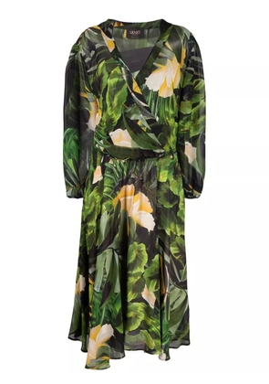 LIU JO tropical-print midi dress - Green