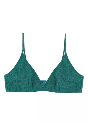 MC2 Saint Barth Paloma lurex triangle bikini top - Green