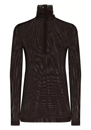 Dolce & Gabbana sheer half-zip mesh top - Black