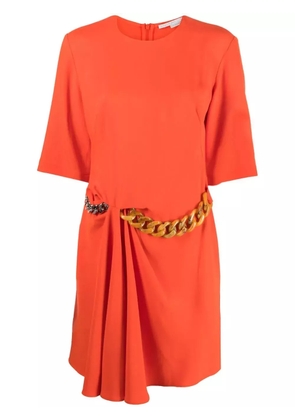 Stella McCartney chain-detail draped mini dress - Orange