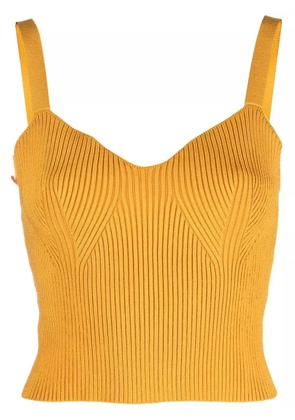 Vince ribbed-knit bralette top - Yellow