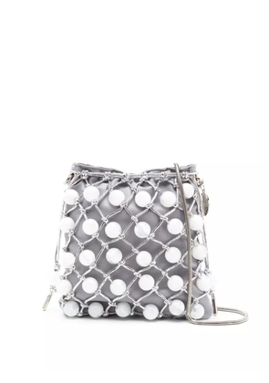 Isla Lara bead-detailing shoulder bag - Silver
