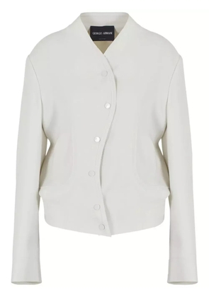Giorgio Armani collarless drop-shoulder jacket - Neutrals