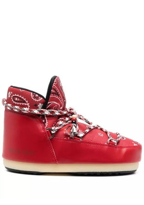Alanui x Moon Boot bandana-print snow boots - Red