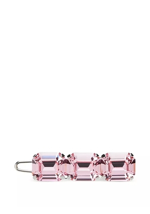 Maison Michel emerald-cut crystal hair slide - Pink