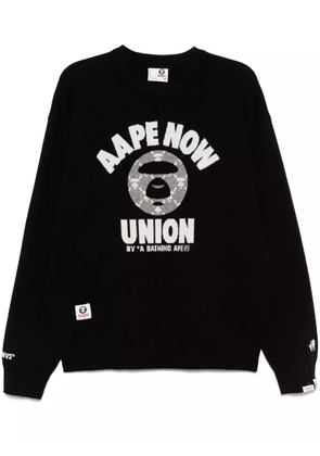 AAPE BY *A BATHING APE® moonface-logo crew-neck jumper - Black