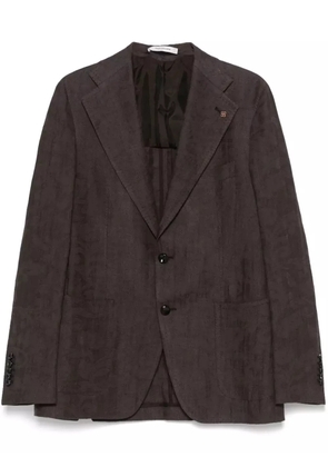 Tagliatore monogram-jacquard blazer - Brown