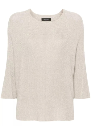 Fabiana Filippi metallic-threading batwing-sleeves jumper - Neutrals