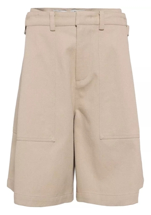 System straight-leg cotton bermuda shorts - Brown