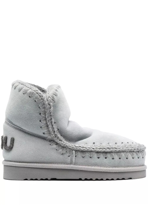 Mou whipstitch-trim detail boots - Blue