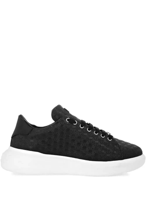 Philipp Plein monogram-embossed leather sneakers - Black