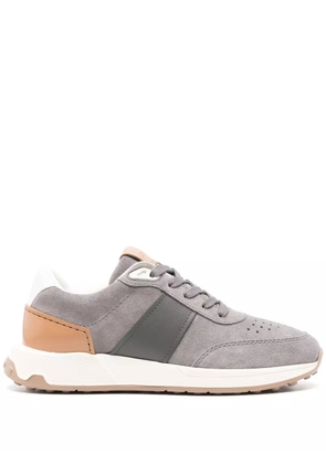 Tod's leather-trim suede sneakers - Grey