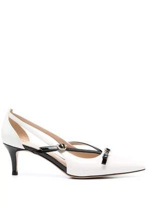 TWINSET 60mm bow-detail pumps - White
