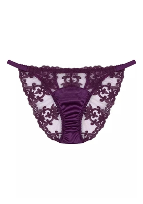 Fleur Of England Cecilia lace-trimmed satin briefs - Purple