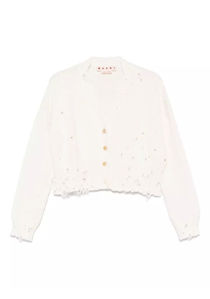 Marni patterned-jacquard cardigan - White