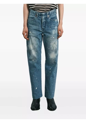 Tanaka paint-splatter five-pocket jeans - Blue