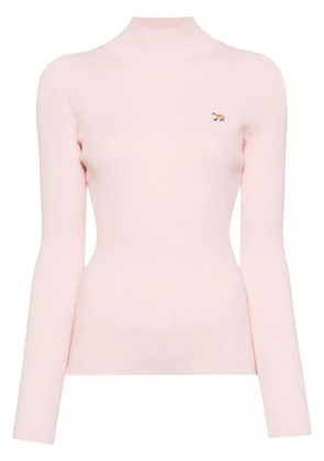 Maison Kitsuné embroidered logo knitted top - Pink