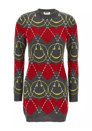 Moschino Smiley® argyle-pattern dress - Grey