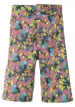 Amir Slama foliage print swim short - Red