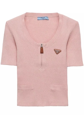 Prada ribbed cotton sweater - Pink