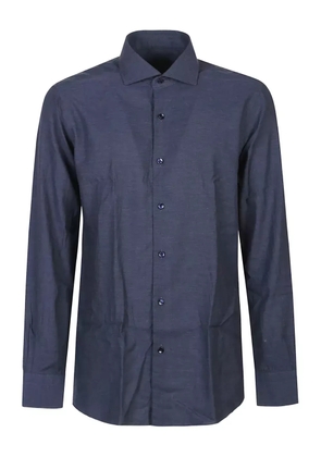 Barba long-sleeve cotton shirt - Blue