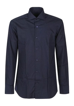 Barba printed cotton shirt - Blue