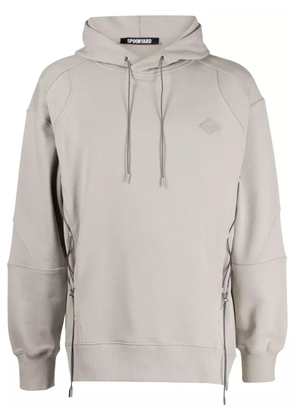 Spoonyard lace-up cotton hoodie - Neutrals