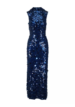 Carolina Herrera sequin-embellished sleeveless dress - Blue